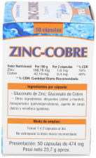 Microgranules de zinc et de cuivre 50 capsules