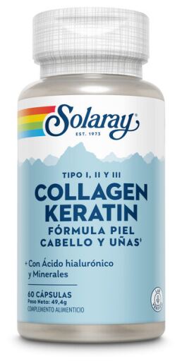 Solaray Collag&egrave;ne K&eacute;ratine 60 Capsules