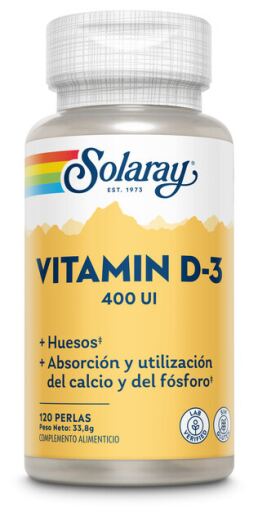 Solaray Vitamine D 400 UI 120 Perles