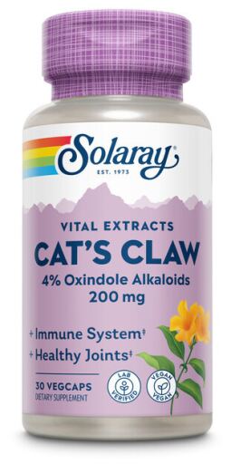 Solaray Griffe de chat 200 mg, 30 g&eacute;lules v&eacute;g&eacute;tales