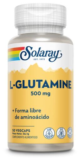 Solaray L-glutamine 500 mg, 50 g&eacute;lules v&eacute;g&eacute;tales