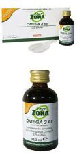 Bouteilles d&#39;oméga 3 Rx 33 ml. Zone énergétique