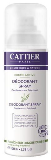 Cattier D&eacute;odorant Spray Brume Actif 100 ml