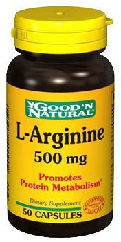 L-arginine 500 mg. 50 capsules