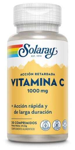 Solaray Petit flacon de 30 comprim&eacute;s de vitamine C 1000 mg
