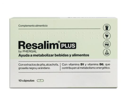 Resalim Compl&eacute;ment alimentaire m&eacute;tabolisant pour boissons, 10 capsules
