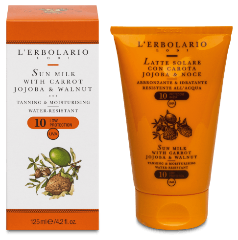 L'Erbolario Lait Solaire Carotte Jojoba et Noix SPF 10 125 ml