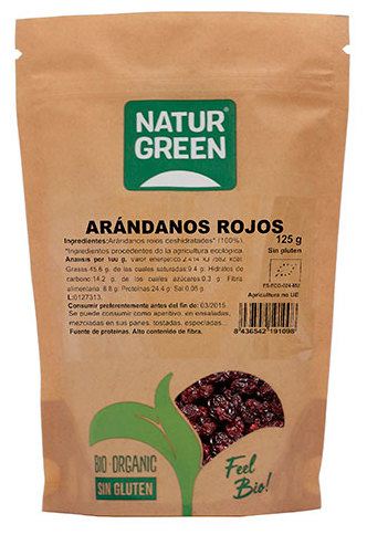 Canneberges rouges &eacute;cologiques d&eacute;shydrat&eacute;es 125g