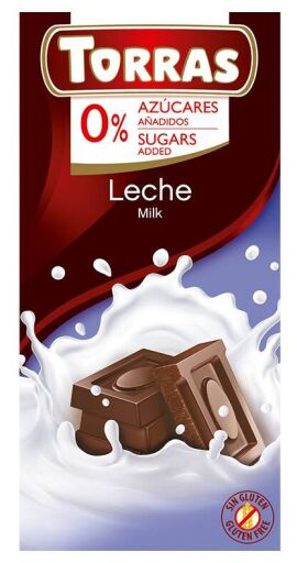 Torras Chocolat au lait sans sucre 75 gr