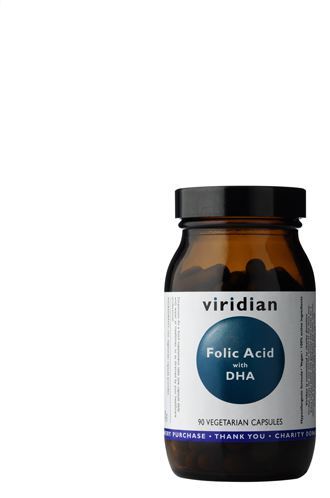 Viridian Acide folique avec DHA 90 capsules v&eacute;g&eacute;tales