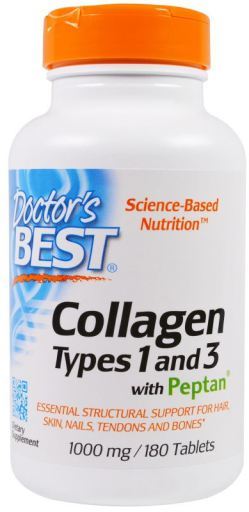 Collagène de types 1 et 3 avec Peptan 1000 mg 180 comprimés