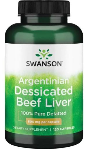 Desiccated Beef Liver 100% Pure Defatted 500 mg 120 Capsules