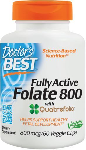 Folate enti&egrave;rement actif avec Quatrefolic 800 mcg de 60 g&eacute;lules v&eacute;g&eacute;tales