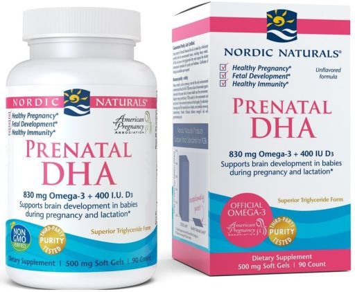 DHA prénatal 830 mg Unflavored 90 gélules