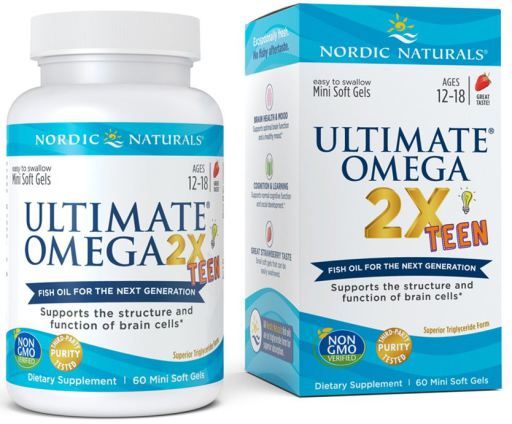 Ultimate Omega 2X Teen Strawberry 60 Mini Gels Doux