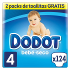 Couche-culotte s&egrave;che taille 4 avec 124 unit&eacute;s + 128 lingettes
