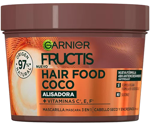 Fructis Masque capillaire lissant 3 en 1 &agrave; la noix de coco Hair Food 400 ml