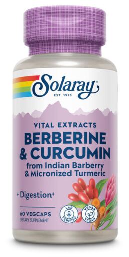 Solaray Berb&eacute;rine et curcumine 600 mg, 60 g&eacute;lules v&eacute;g&eacute;tales
