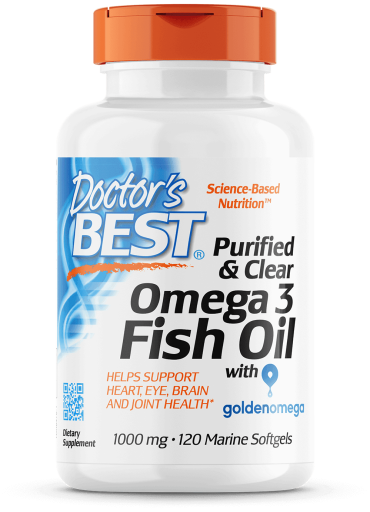 Huile de Poisson Oméga 3 Purifiée &amp; Claire 1000 mg 120 Gélules Marines