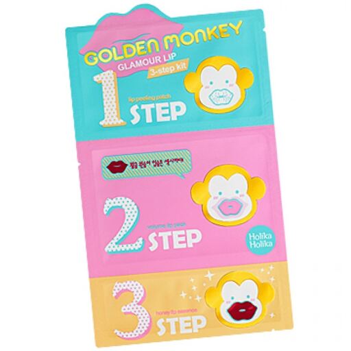 Holika Holika Golden Monkey Glamour Lip Kit en 3 &eacute;tapes