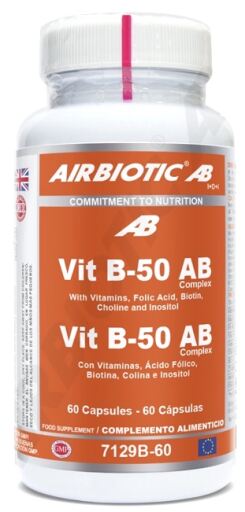 Airbiotic Complexe de vitamines B-50 Ab, 60 g&eacute;lules
