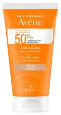 Cr&egrave;me solaire teint&eacute;e SPF50+ pour peaux s&egrave;ches et sensibles 50 ml
