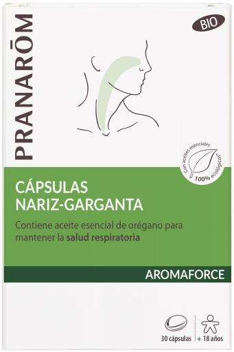 Pranarom Capsules bio pour le nez et la gorge Aromaforce 30 capsules