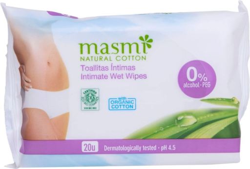 Masmi Lingettes humides intimes f&eacute;minines 20 unit&eacute;s