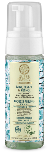 Natura Siberica Mousse Super Peeling pour Cheveux Gras Fra&icirc;cheur et D&eacute;tox 170 ml