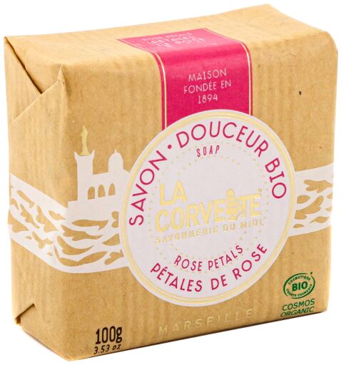 La Corvette Savon en barre P&eacute;tales de Rose 100 gr