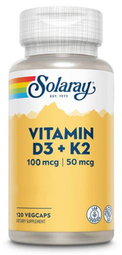 Vitamine D3 + K2 120 Gélules Végétales