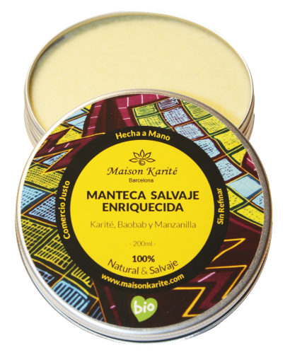 Beurre de karit&eacute; sauvage en m&eacute;tal en aluminium Bio 200 ml