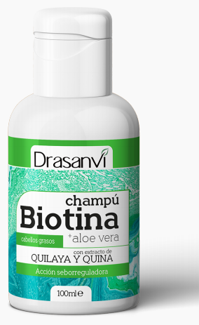 Drasanvi Shampooing &agrave; la biotine et &agrave; l'aloe vera pour cheveux gras