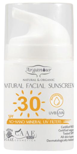 Crème solaire visage Natural&amp;Organic 50 ml
