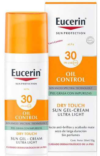 Eucerin Gel-cr&egrave;me anti-s&eacute;bum au toucher sec, protection solaire, 50 ml