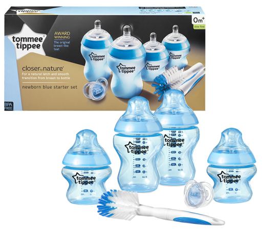 Tommee Tippee Kit de d&eacute;marrage pour biberons bleus Closer to Nature, 6 pi&egrave;ces