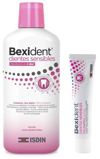Bain de bouche Bexident pour dents sensibles 500 ml + dentifrice 75 ml