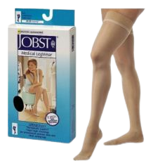 Bas longs en dentelle Jobst, compression naturelle légère, taille 5
