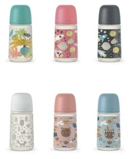 Biberon &agrave; d&eacute;bit moyen avec t&eacute;tine physiologique SX Pro de 270 ml