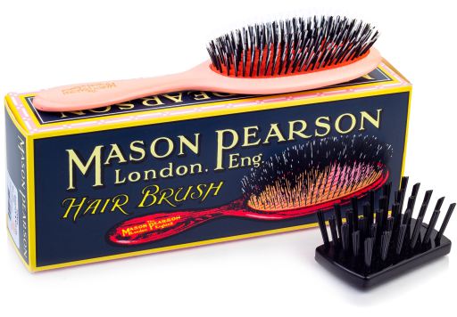 Brosse manuelle en nylon et soies roses Bn3