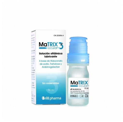 Brill Pharma Solution ophtalmique lubrifiante oculaire Matrix 3 10 ml