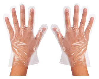 Gants jetables en poly&eacute;thyl&egrave;ne HDpe 100 unit&eacute;s