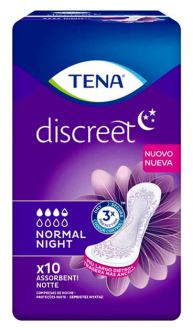 Serviettes hygiéniques de nuit discrètes normales 10 unités