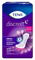 Serviettes hygiéniques de nuit discrètes normales 10 unités
