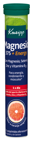 Magnésium 375 + Énergie 15 Comprimés Effervescents