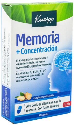Mémoire et concentration 30 capsules