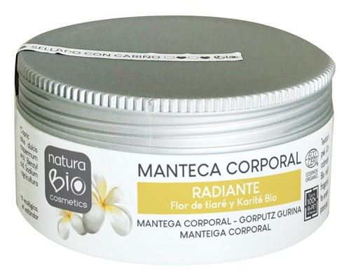 NaturaBIO Cosmetics Beurre Corps &Eacute;clatant Tiar&eacute; & Karit&eacute; 200 ml