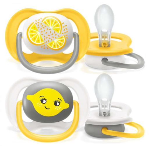 Sucettes Ultra Air Fruits Jaunes 6 à 18 Mois 2 unités