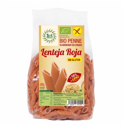 Penne Lentilles Coquilles au Lin Bio Sans Gluten 250 gr
