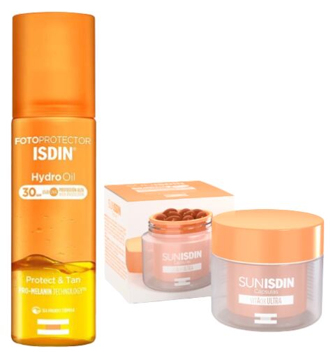 Isdin Photoprotecteur Hydro Huile SPF 30 200 ml + Sunisdin 30 G&eacute;lules